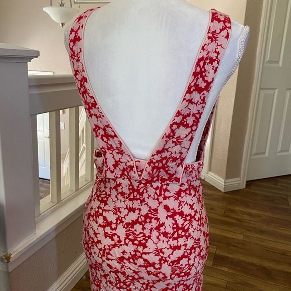 Free People Red and White Floral Midi Dress - Picture 11 of 16